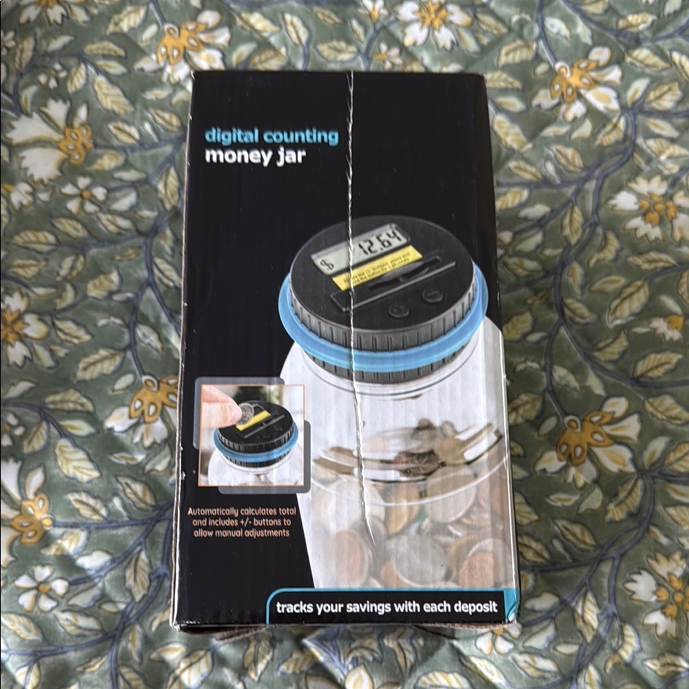 Digital Counting Money Jar with Black Lid